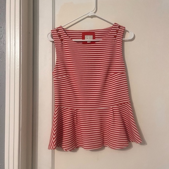 Anthropologie Tops - Postmark by Anthropologie Red Striped Sleeveless shirt